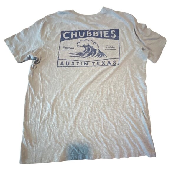 Chubbies Austin Texas Graphic T-Shirt Gray Short Sleeve‎ Mens L Cotton/Polyester - Picture 6 of 6